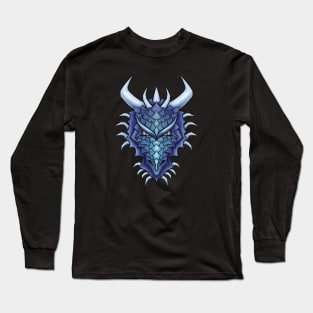 Blue Dragon Head Cool Fantasy Creature Long Sleeve T-Shirt